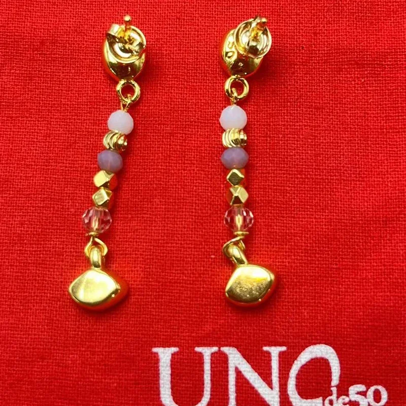 2023 New UNOde50 Popular in Europe and America Exquisite Fashion Trend Beads Women's Earrings Jewelry Gift Bag