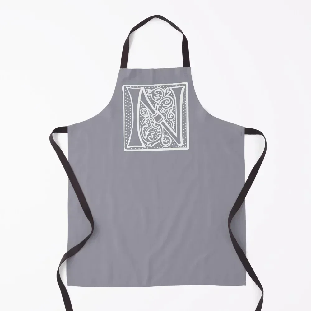 

Vintage Letter N - SILVER Apron professional hairdressing Kitchen Apras Man barber men Apron