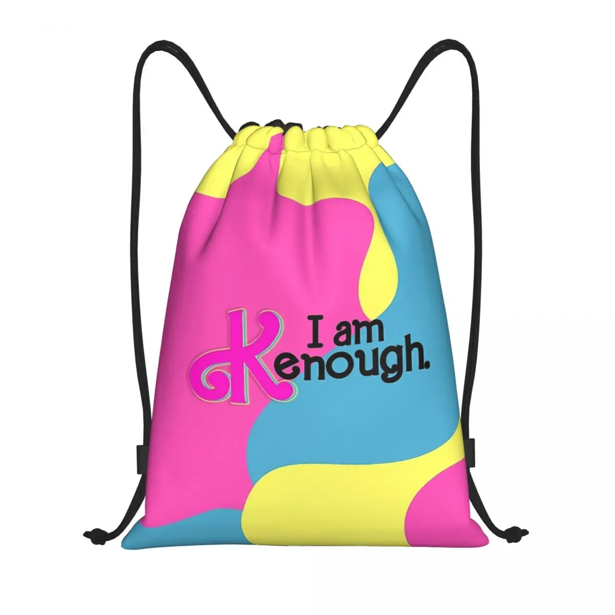 Colorful I Am Kenough Bag Drawstring Backpack Sports Gym Sackpack String Bag for Exercise