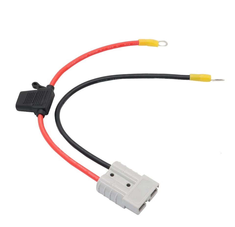 OMCH 1 Stück 50 Ampere 30 cm 10 AWG Stecker-Verlängerungskabel für Verbindungskabel mit 50 A Sicherung für elektrische Geräte – Detail 5