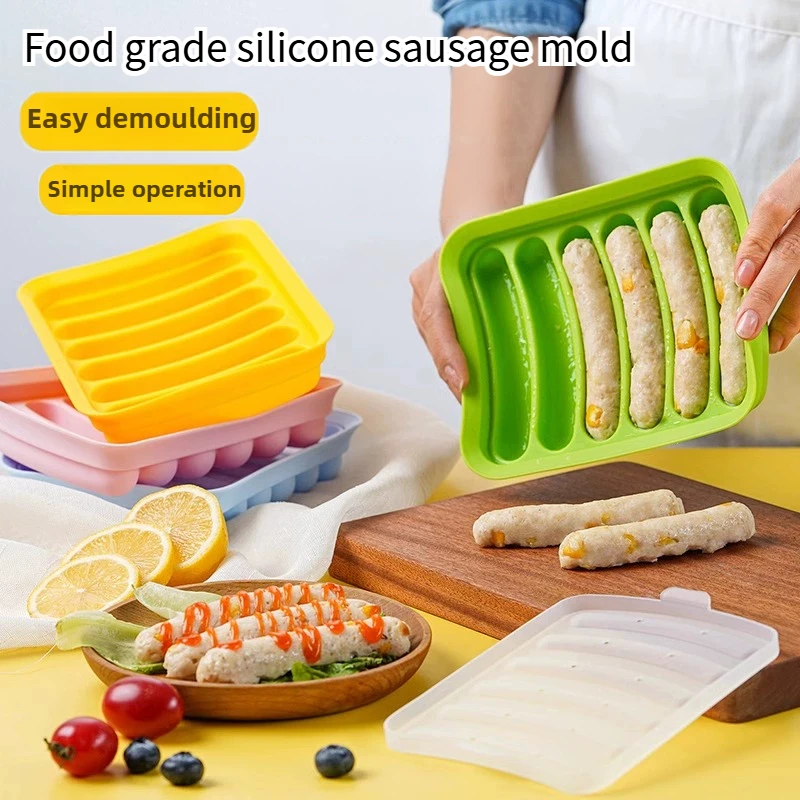 DIY silicone sausage making mold,convenient and healthy,easy to demold, suitable for homemade sausages,baby food,kitchen tools