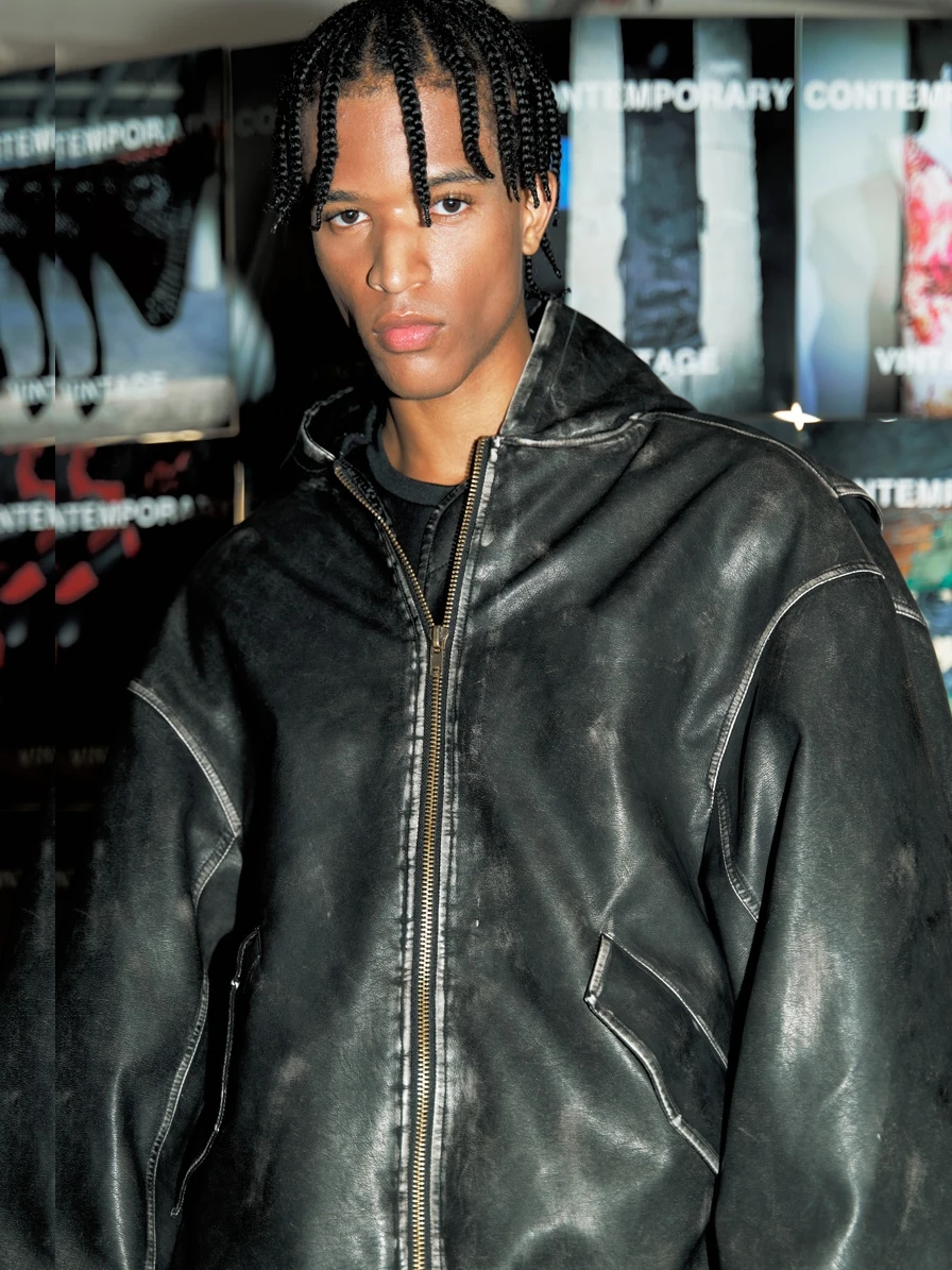 Waed القطن Jaet مقنعين الأمريكية العصرية تلاشى اللون الثقيلة دو الخريف الشتاء جديد وصول الشباب الدافئة Thiened معطف غير رسمي #5