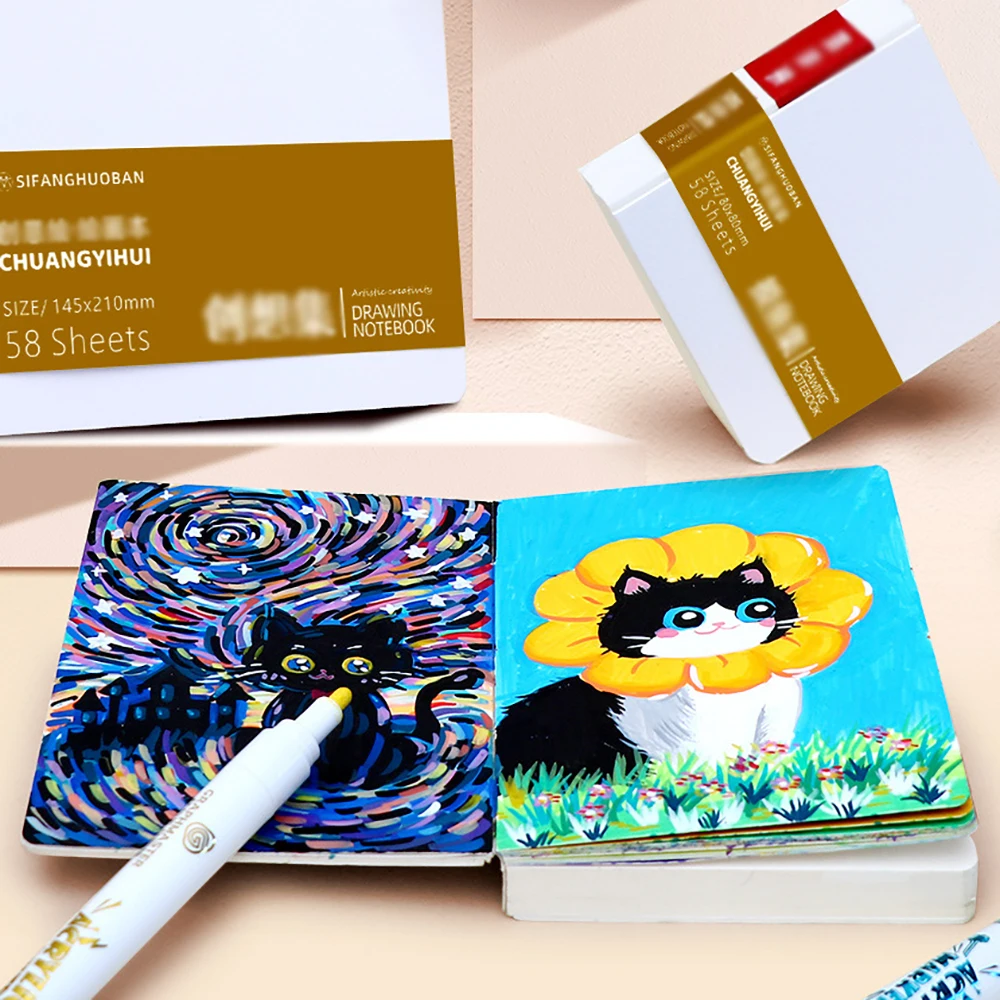 Thick acrylic cardboard specifically designed for art students can be torn off for painting, drawing notebook for students