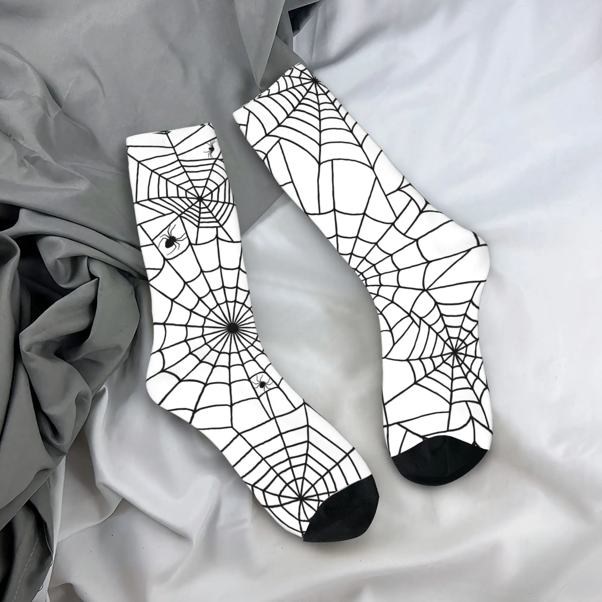 شبكة العنكبوت صورة جوارب النساء الرجال الجوارب متوسطة لينة الجوارب الكورية الخريف الدراجات المضادة للبكتيريا جوارب مطبوعة هدية فكرة #1