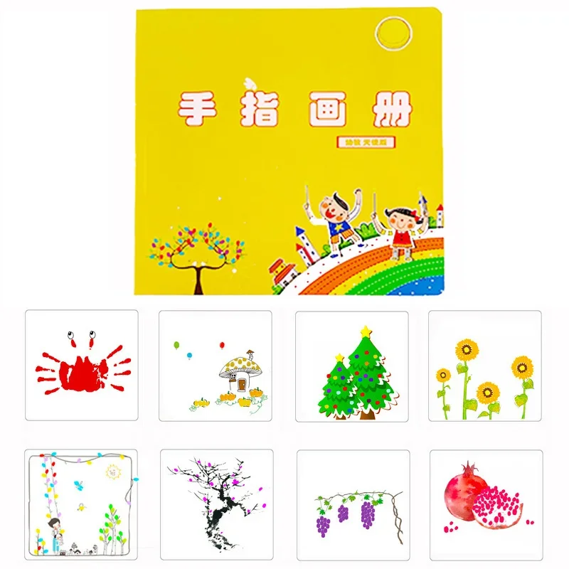 Funny 6 Colors Ink Pad Stamp DIY Finger Painting Craft Cardmaking for Kids Montessori Drawing 0-12 Months Baby Interactive Toys