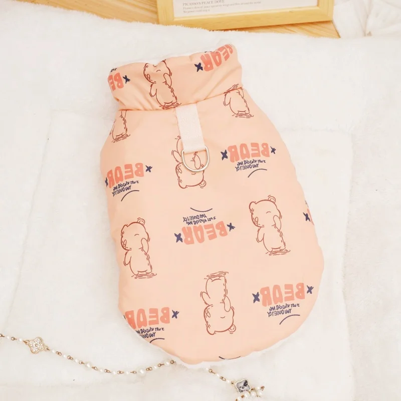 Fashion Print Dog Down Jacket Cute Soft Dog Clothes Winter Cat Jacket Coat Warm Puppy Costume Chihuahua French Bulldog Clothes