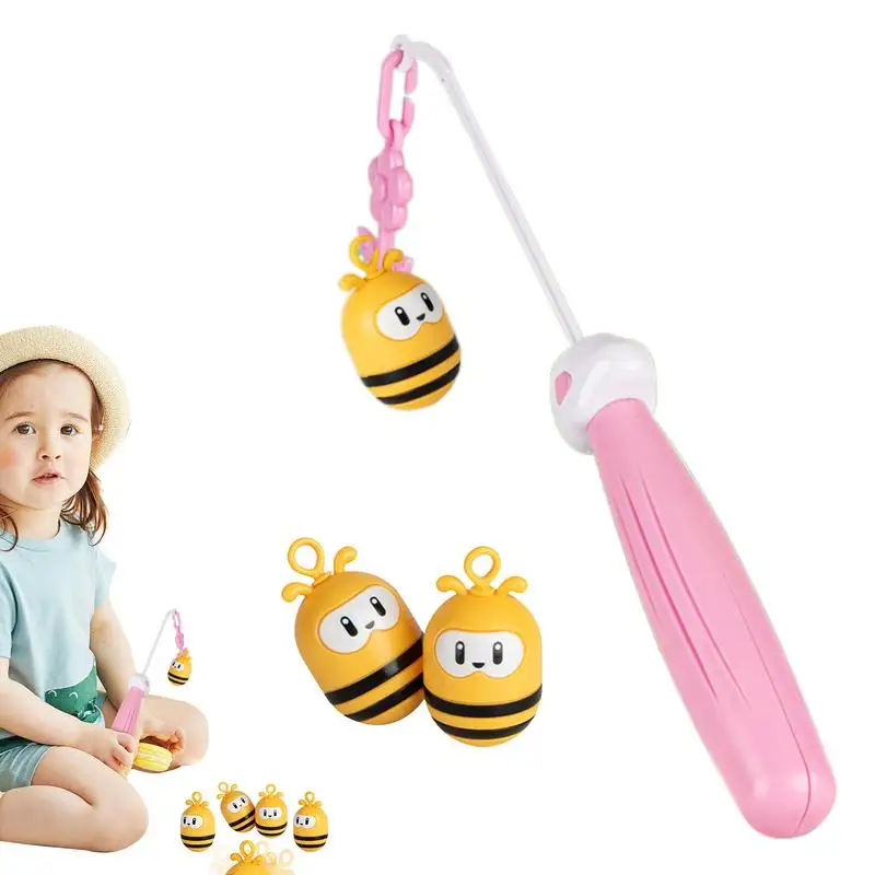 Kids Fishing Rod Toy Interactive Little Bee Fishing Game Set With Poles 2-in-1 Board Games Kids Fishing Toy Fishing Game