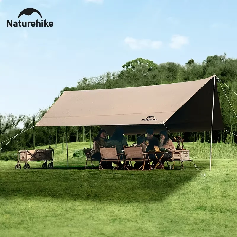 Naturehike Camping Black Coating Tarp 10-12 Person Portable Rainproof UV Resistant Sun Shelters Outdoor Large Hexagonal Awning