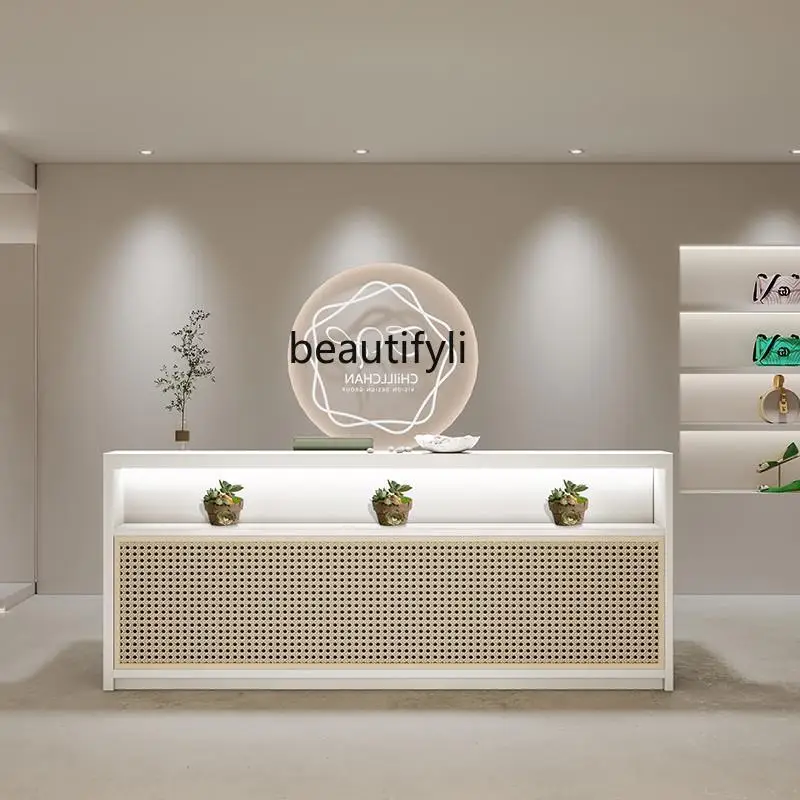 

Clothing store checkout page Japanese bar B & B yoga reception desk Small fresh rattan beauty salon front desk