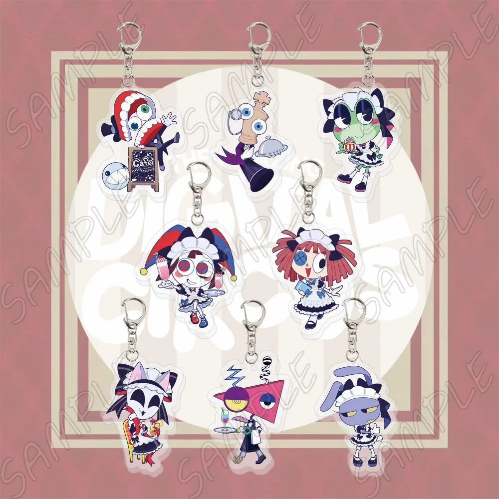 TADC Maid Butler Acryl-Schlüsselanhänger Pomni Jax Ragatha Gangle Zooble 6cm Niedlicher Anime-Schlüsselring Taschenanhänger Fan-Cosplay-Geschenk Schmuck
