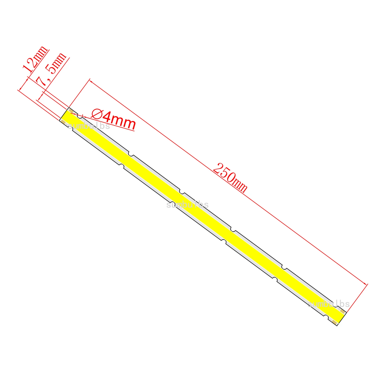 Jasność 250x12mm listwa oświetleniowa COB 12V DC 10W źródło światła 25cm długość listwy świetlne dla majsterkowiczów automatyczna lampa robocza