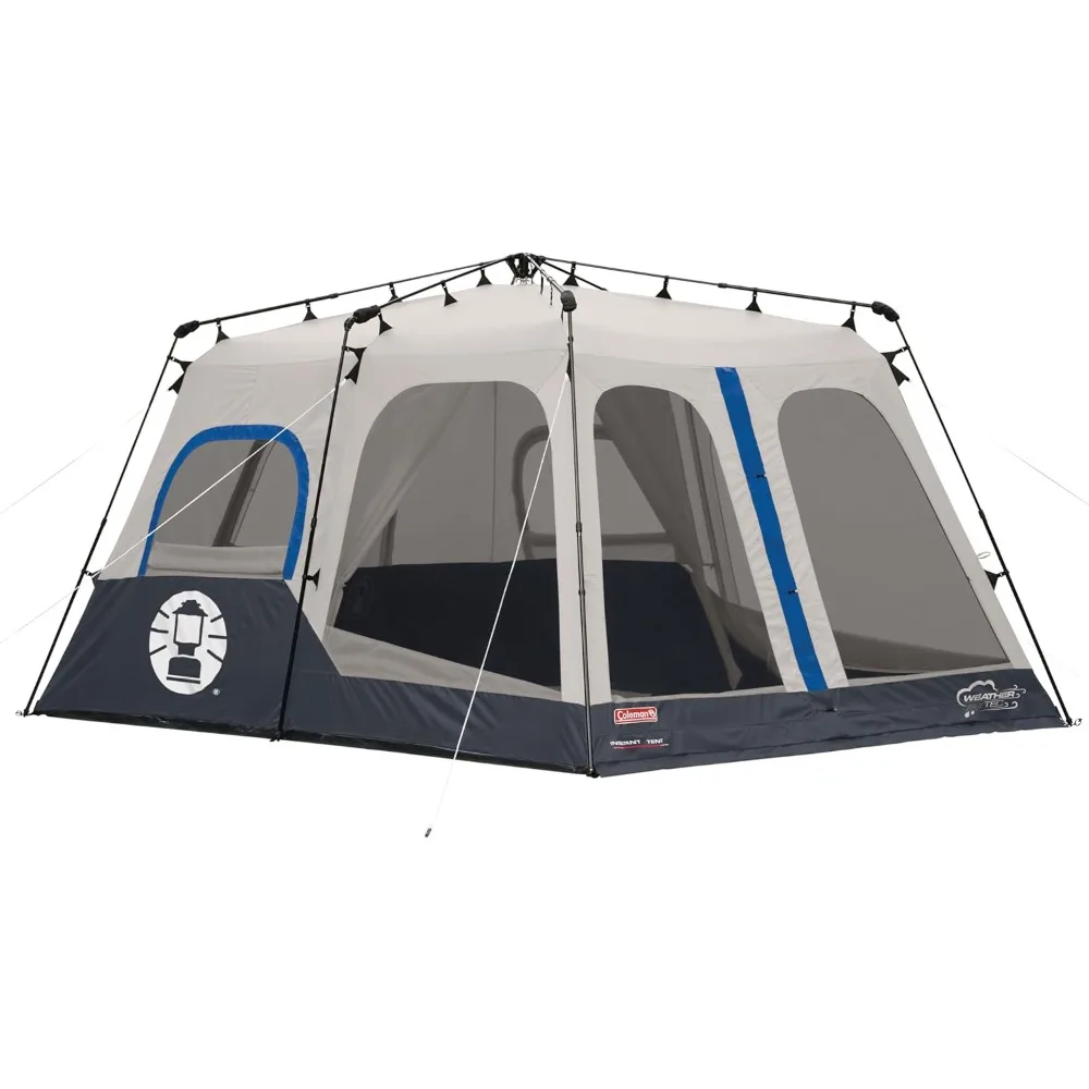 

Instant Camping Tent with 1-Minute Setup, Large Family Tent with Pre-Attached Poles, Air Vent, & Carry Bag, Sets Up in About