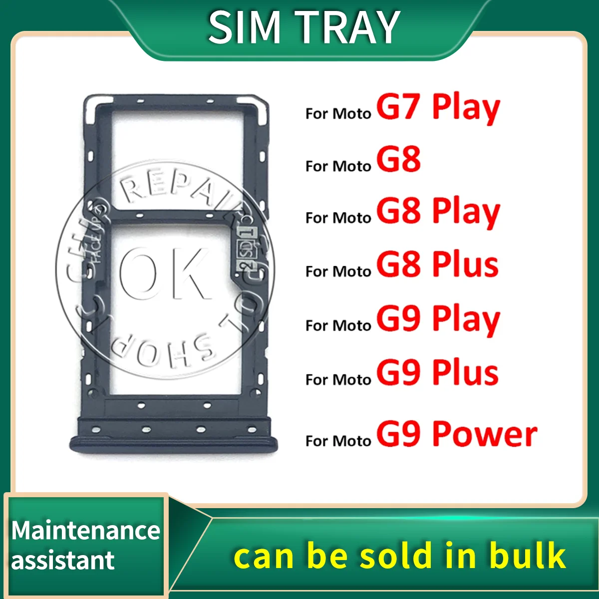 

Лоток SiM для Motorola Moto G7 G8 G9 Play Plus Power, слот для SIM-карты, адаптер для лотка для SD-карты