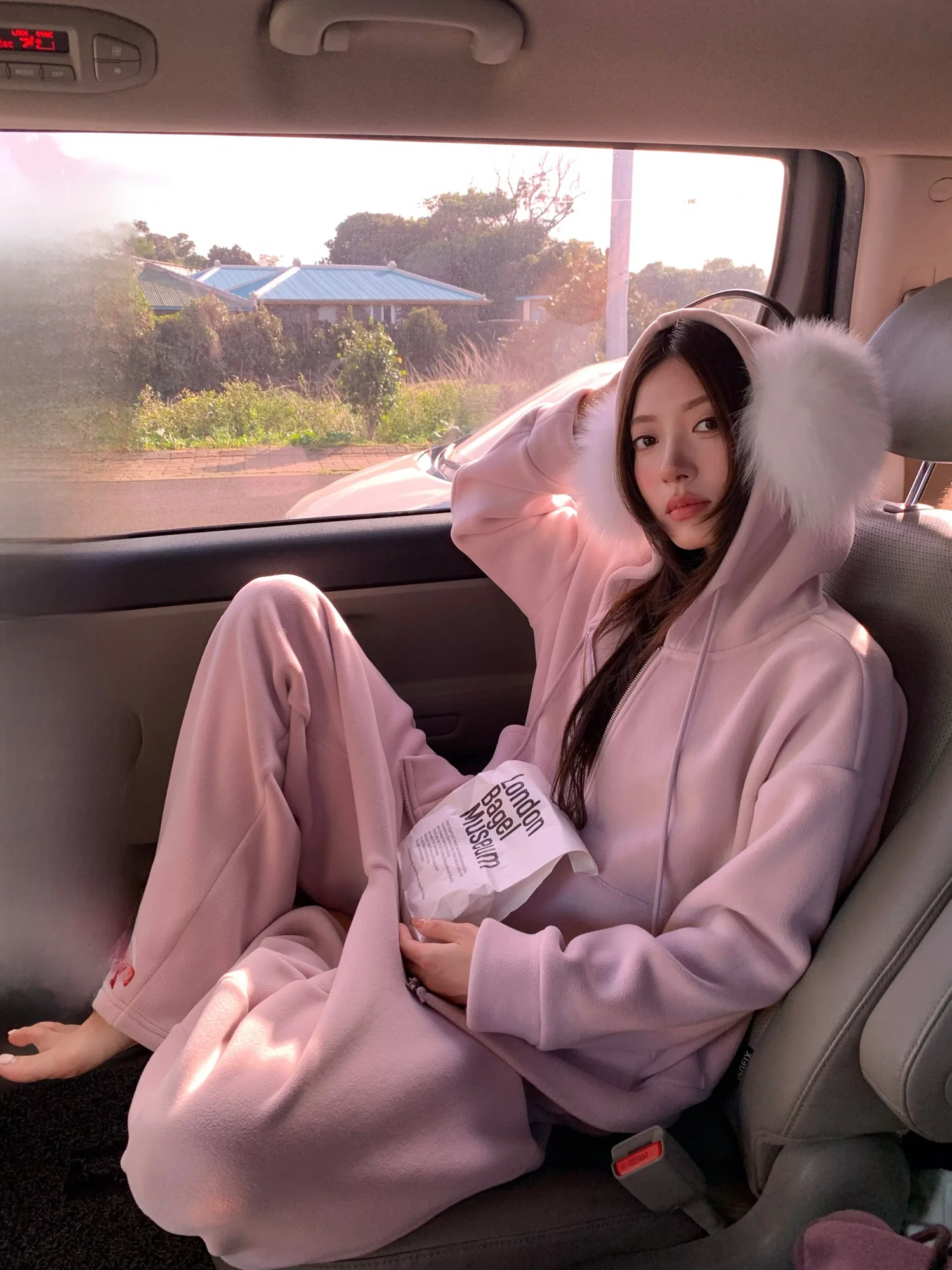 

Зимний комплект из флисовой куртки с капюшоном и брюк: удобный повседневный женский костюм из смесового полиэстера с длинными рукавами и застежкой-молнией