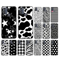 Cow zebra Leopard Dot Black Phone Case For Motorola Edge 50 40 Pro 50 40 30 Ultra Neo Fusion Moto G84 G54 G24 G53 G72 G60