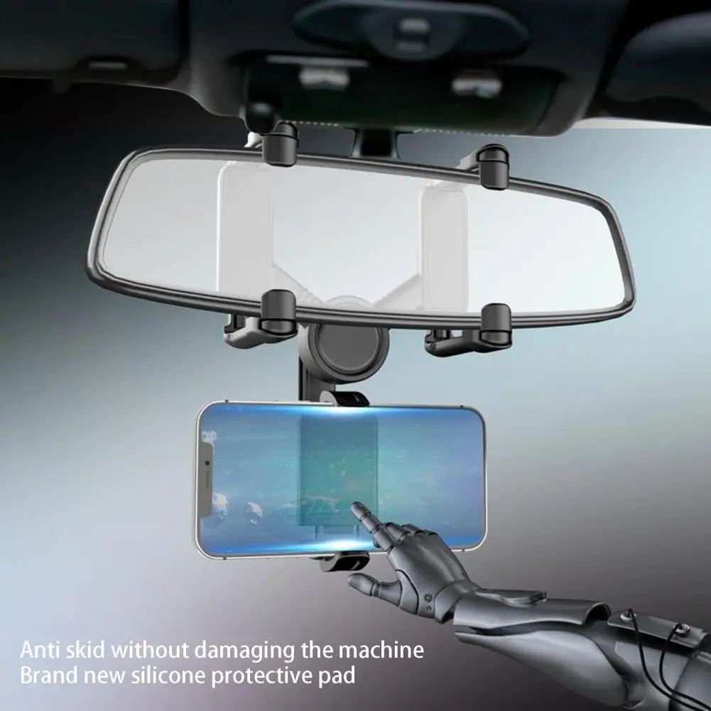 Car Phone Holder  Rotatable   Car Phone Bracket Auto Rearview Mirror GPS Mobile Phone Support