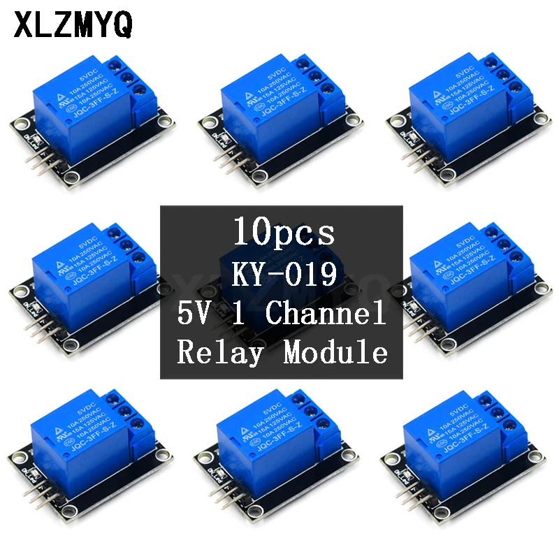 10pcs KY-019 5V 1 Channel Relay Module Board Shield For PIC AVR DSP ARM For arduino One Way Relays