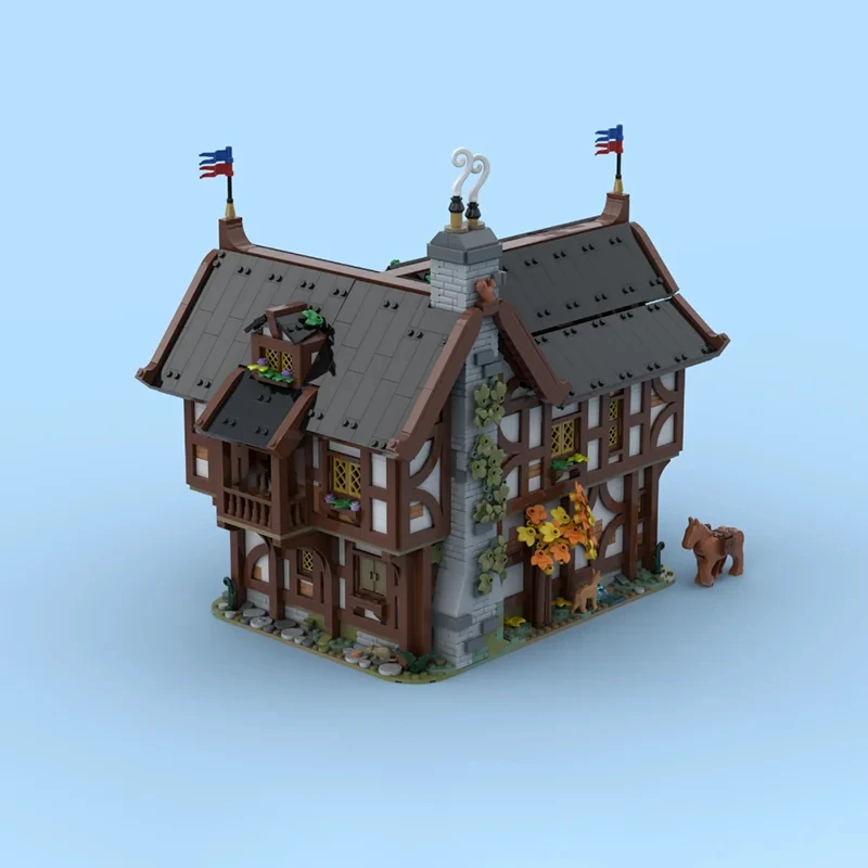 3963PCS MOC 중세 성 하우스 빌딩 호텔 모델 DIY 조립 빌딩 블록 장난감 어린이 휴일 생일 선물