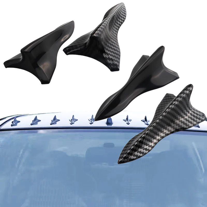 Universal Shark Fin Diffuser Vortex Generator Car Wing Roof Spoiler Bumper Shark Fin Carbon Fiber Tail For Car Roof