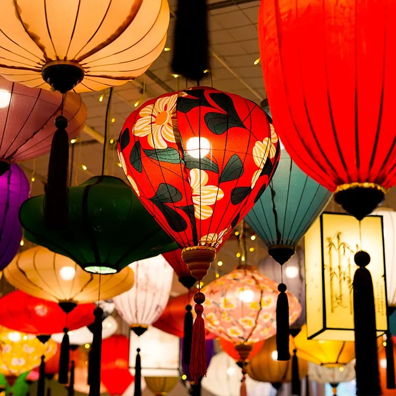12in Japanese Style Retro Hanging Lantern Silk Lantern Restaurant Pub Traditional Festival Decoration Wedding Birthday Ornaments