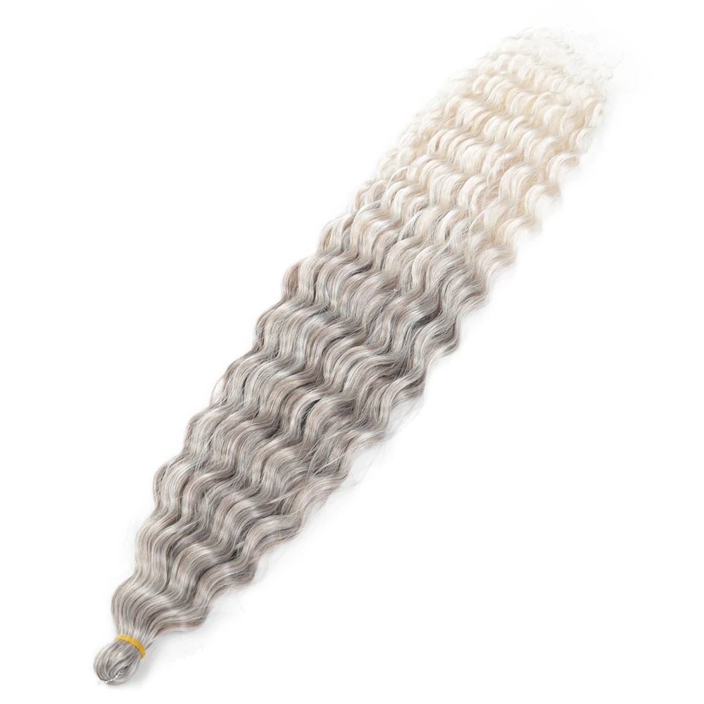 Water Wave Braiding Hair Ariel Curl Ocean Wave Synthetic Crochet Hair Red Pink Omber Smooth Wavy Hair Extension Alibaby image 3
