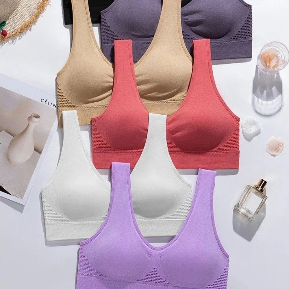 Komfortabler, atmungsaktiver Sport-Yoga-BH mit Mesh, schnelltrocknend, ohne Bügel, Push-up, Damenunterwäsche, Fitness – Detail 10