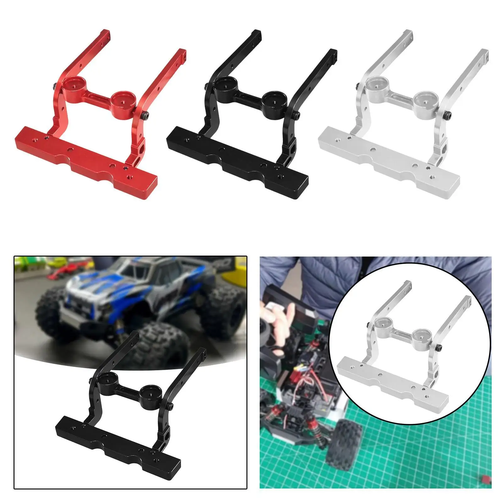 RC Car Front Bar Support Aluminum Alloy Easy to Install Stable Remote Control Car Baggage Carrier for Meijiaxin H12Y 1/12 H12Y+