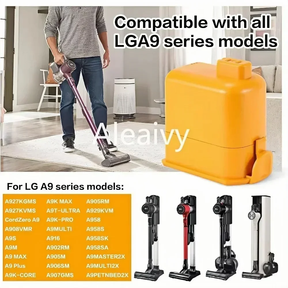 بطارية مطورة بقدرة 5000 مللي أمبير في الساعة لجهاز LG CordZero A9K Pro/A9PETNBED - إصدار محسن 25.55 فولت، عمر دورة أطول بنسبة 30%