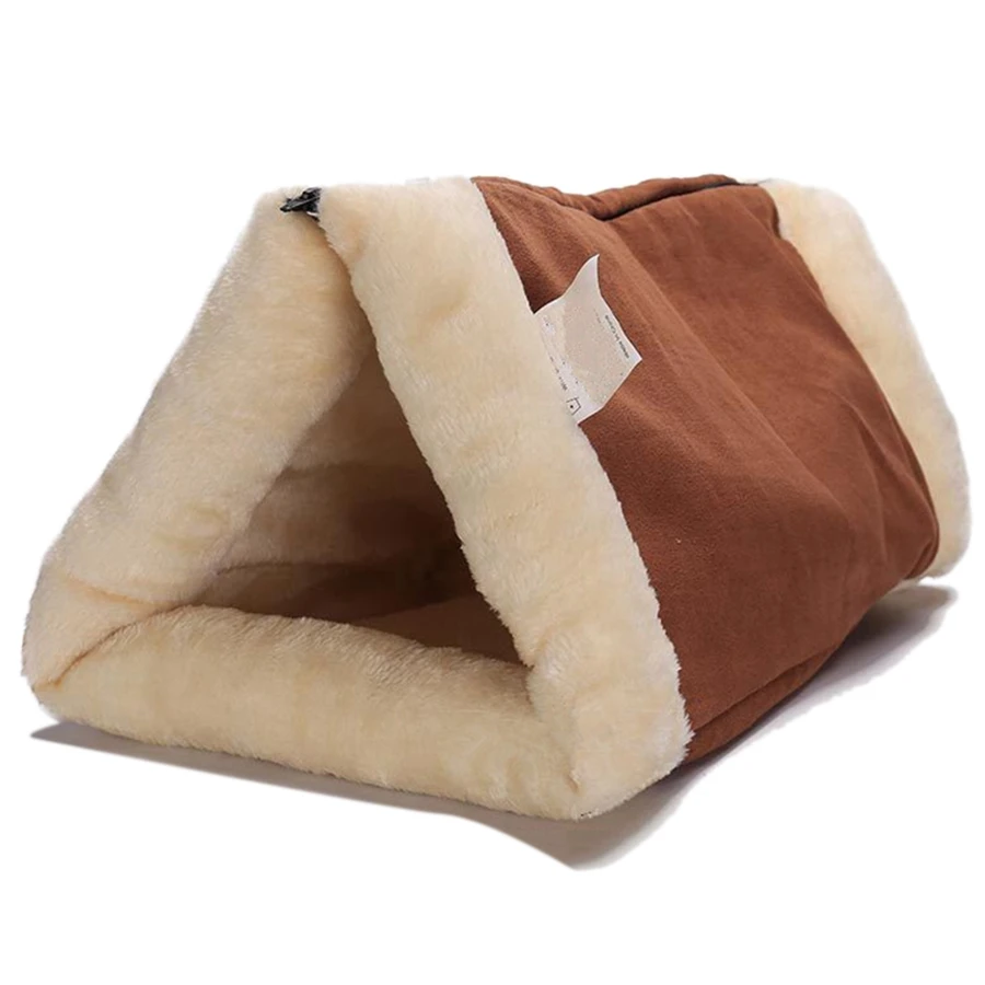 2 In 1 Pet Nest Cat Pet Bed Tunnel Wool Tube Indoor Cushion Mat Suitable for Puppies Kittens Cat Nest Dog Nest Foldable Machine