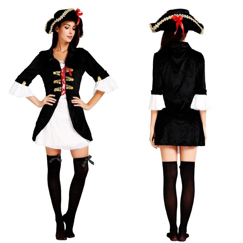 Medieval Pirates of the Caribbean Cosplay Costume Halloween Party Women Pirate Masquerade Performance Outfits