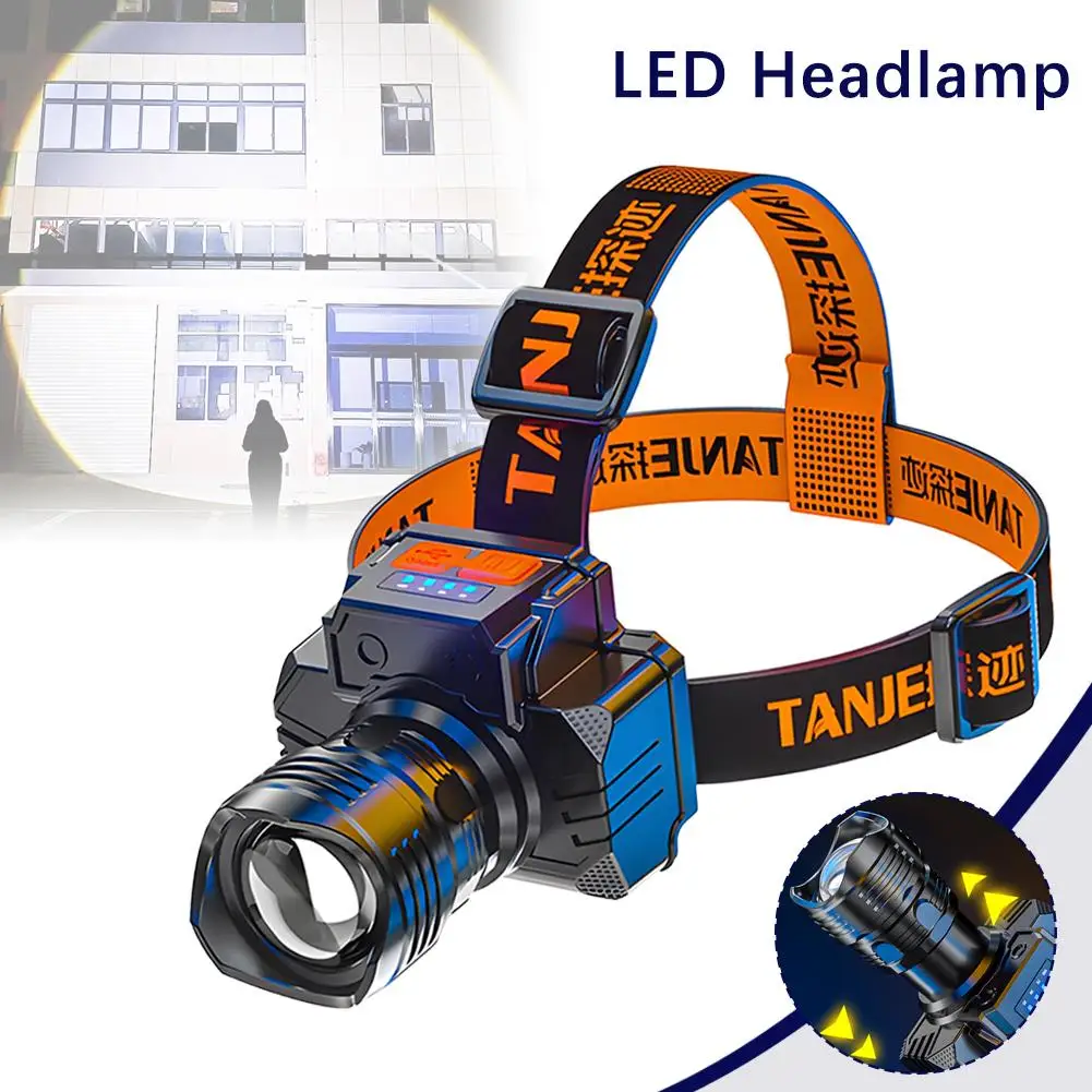 Powerful LED Headlamp Rechargeable Headlight Outdoor Waterproof Work Head Lamp High Lumen Head Torch