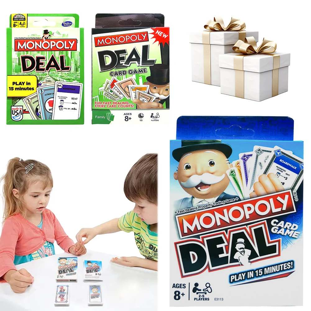 112 Pcs Gaming Monopoly Deal Card Game Family Gathering Friends Party Board Game Battle Kid Puzzle Poker Christmas Birthday Gift