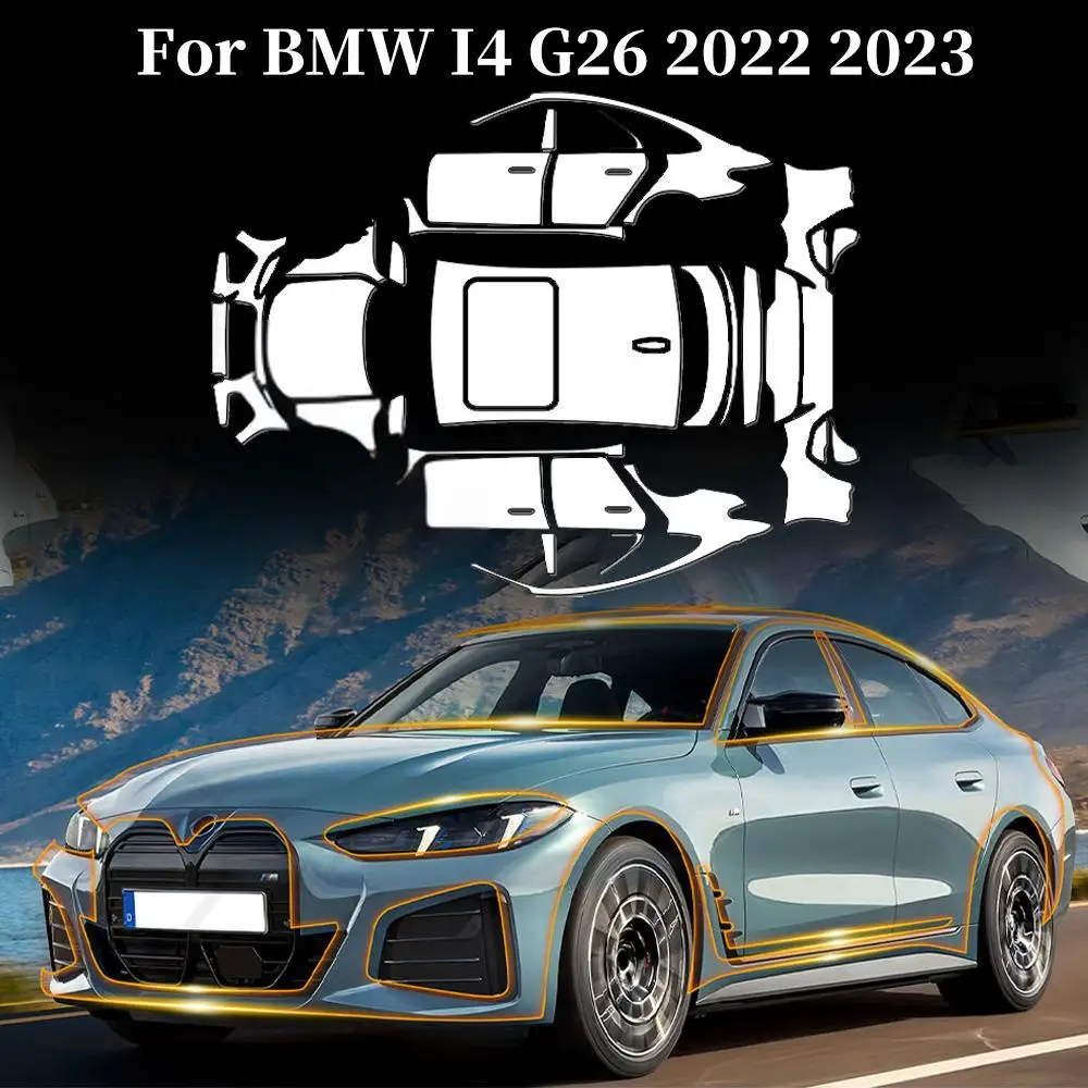 

9Mil TPU Scratch-resistant Car Paint Protection Film For BMW I4 G26 2022 2023 Car Body Transparent Bra Per-cut PPF Kit