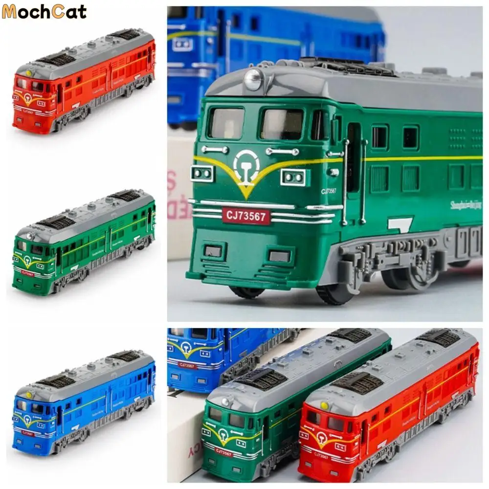 

Simulation Scale Inertial Train Model Miniature Pull Back Rail Vehicle Toy Multi-color Plastic Train Car Toys Boys and Girls