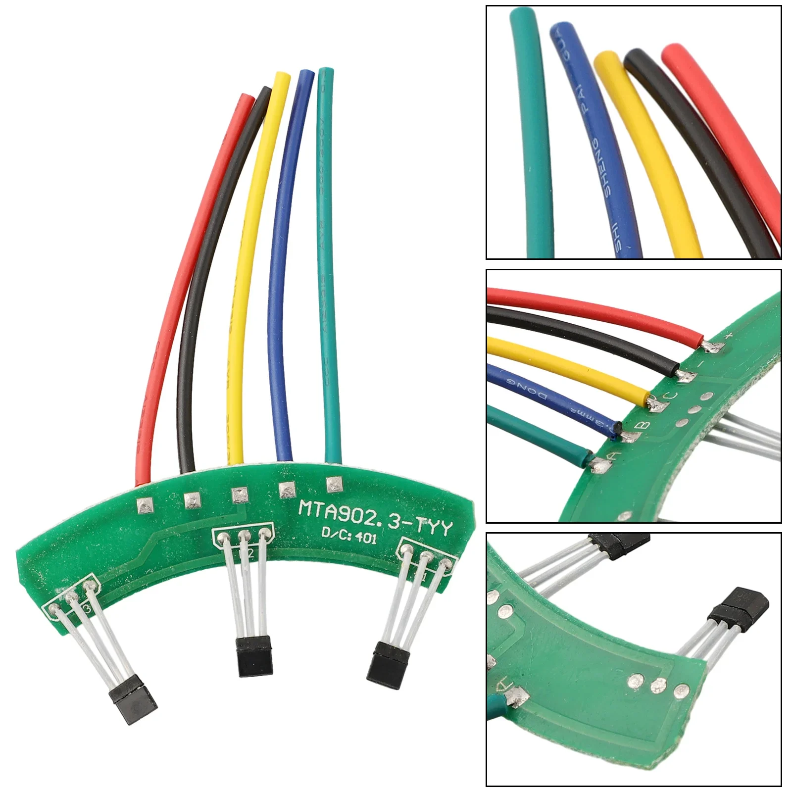 Capteur à effet Hall pour scooter électrique Ebike, carte PCB, câble, pièces de rechange, accessoires verts pour moteur à 3 roues, moteur à onde sinusoïdale 4601