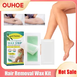 Wax Strips Paper for Hair Removal Double Sided Cold Waxing Wipe Stickers Professional Leg Arm Body Upper Lip Facial Epilator Set