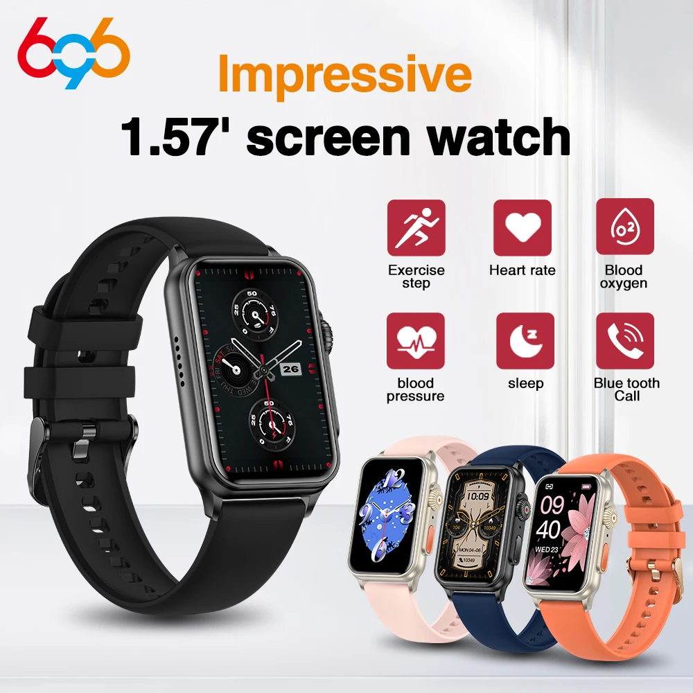 

2023 New 1.57 Inch Men Blue Tooth Call Smart Watch 120+ Sports Mode Heart Rate Sleep Monitor Waterproof Music Women Smartwatch