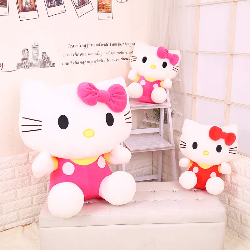 Sanrio-muñecos de peluche de Hello Kitty para niñas, peluches Kawaii de 25Cm, decoración del hogar, regalo de cumpleaños