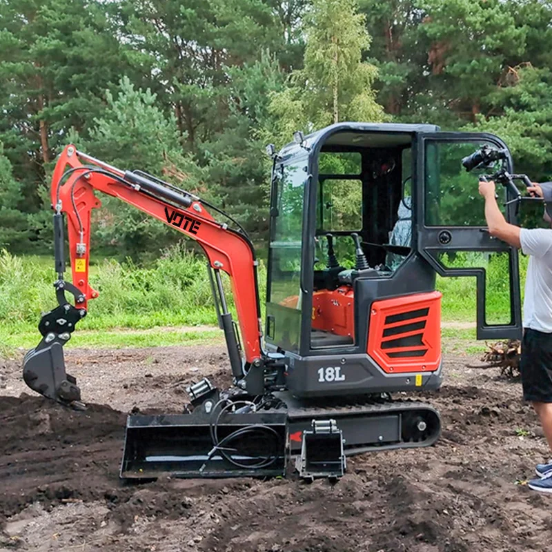 

1.8 Ton Mini Excavators Europe Multifunctional Hydraulic Mini digger Machine Custom Enclosed Compact Construction Machinery