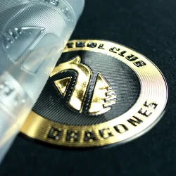 Custom Golden 3D LOGO TPU Patch Iron on Clothing Glossy Heat Transfer Silicon Label for Garment PVC Sticker Free Design