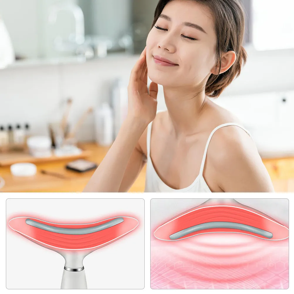 

1Set Anti-Wrinkle Beauty Device Neckline Massager Portable Neck Slimmer for Double Chin Reduction Rechargeable Skin Tightening