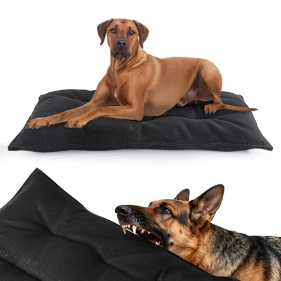 

Chew Proof Indestructible Dog Beds for Aggressive Chewers Durable Dog Crate Pad Washable Tough Pet Mats for Kennel Black XL 28x