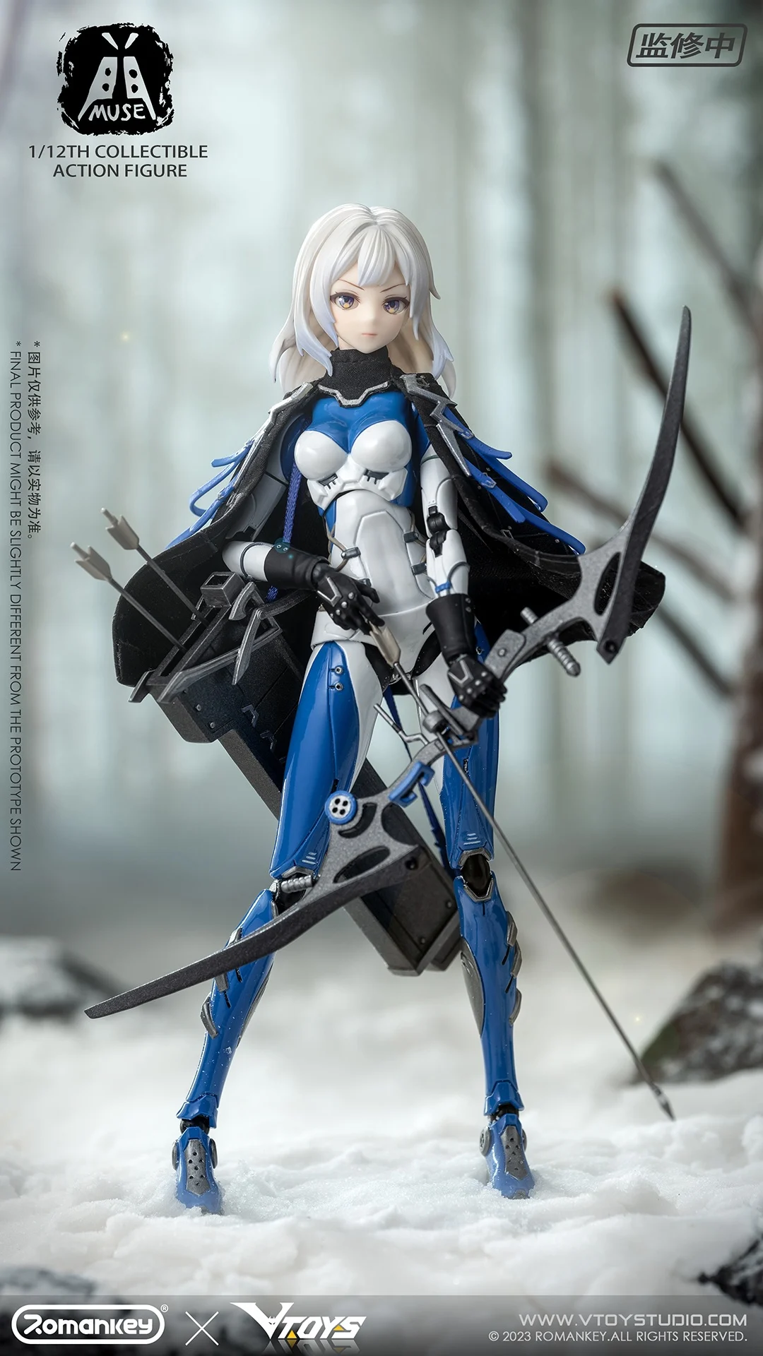 Romankey-Figura de ação feminina Archers MUSE, X VTOYS, olhos móveis, 1:12, 6"