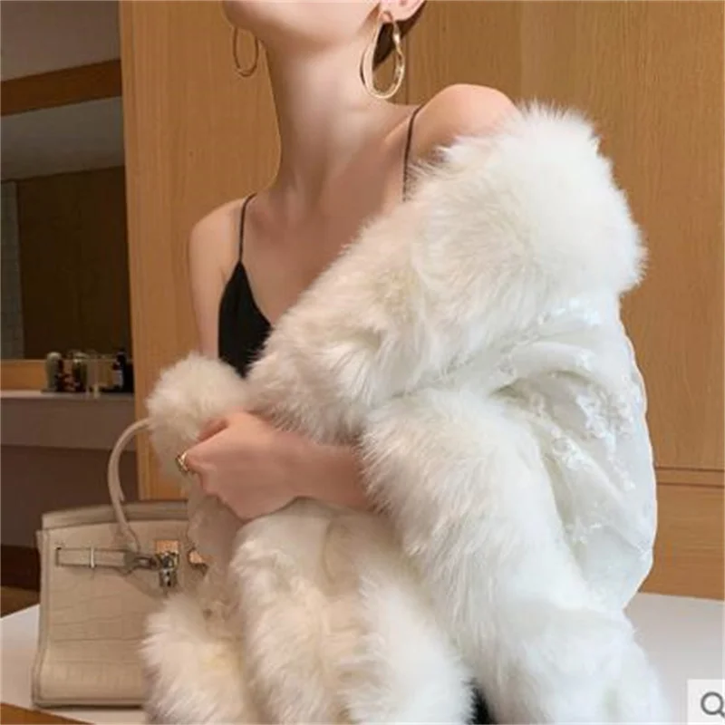 

Coat 2022 new fur shawl casual waistcoat fashion thickening cloak cape women