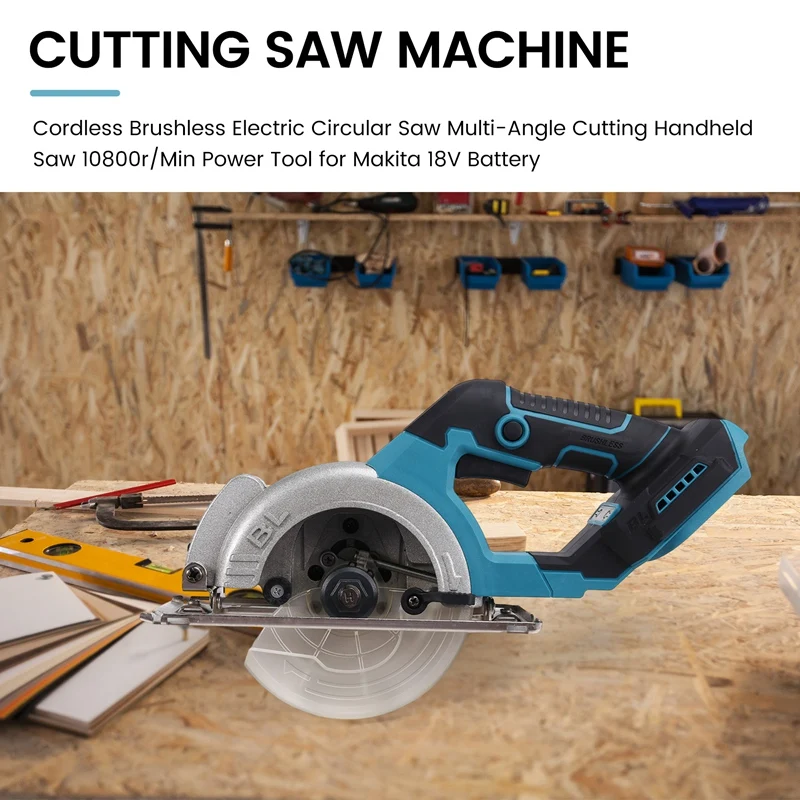 Cordless Brushless Electric Circular Saw Multi-Angle Cutting Handheld Saw  10800R/Min Power Tool For Makita 18V Battery