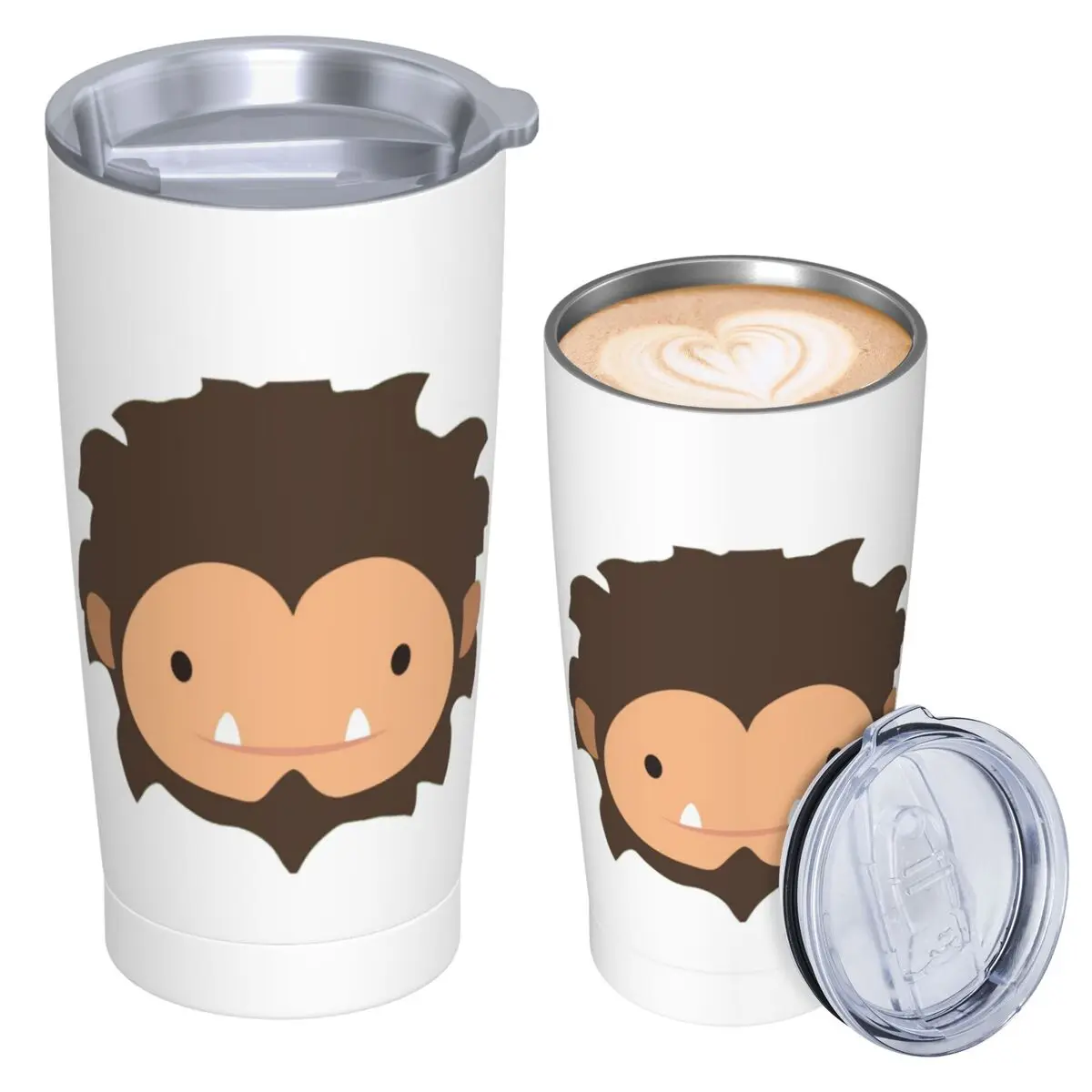 Sneaky Sasquatch Big Head Stainless Steel Tumbler Vacuum Insulated Mugs Thermal Cold Cup Straws With Lid 20oz