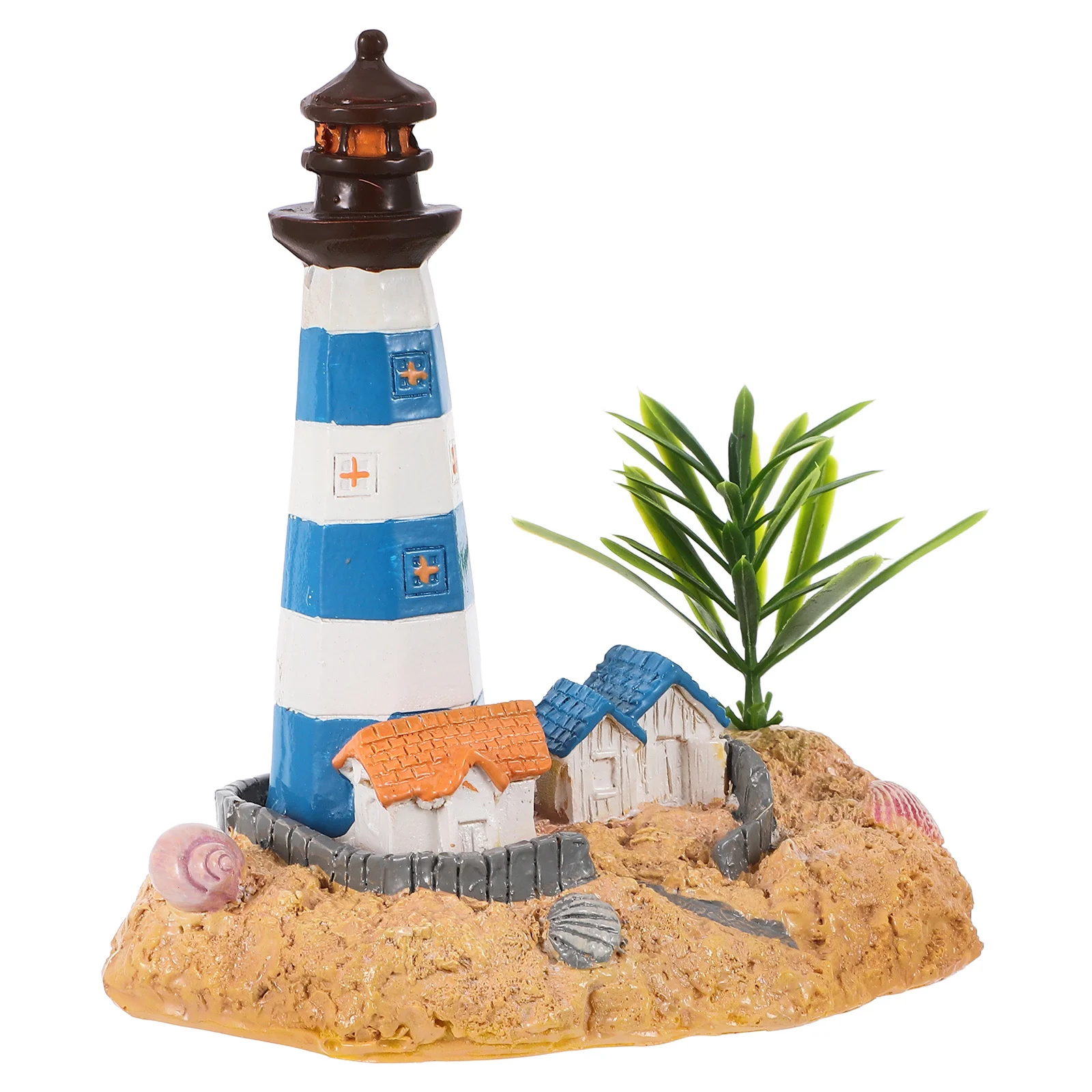 

Mini Resin Lighthouse Aquarium Decoration Mediterranean Style Fish Tank Castle Ornament DIY Nautical Fish Hideout