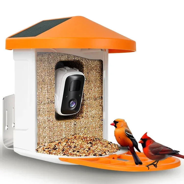 

AI Intelligent Recognition Wild Birds Feeders for Outdoors App Control Smart Bird Watcher Bird Feeder with Camera