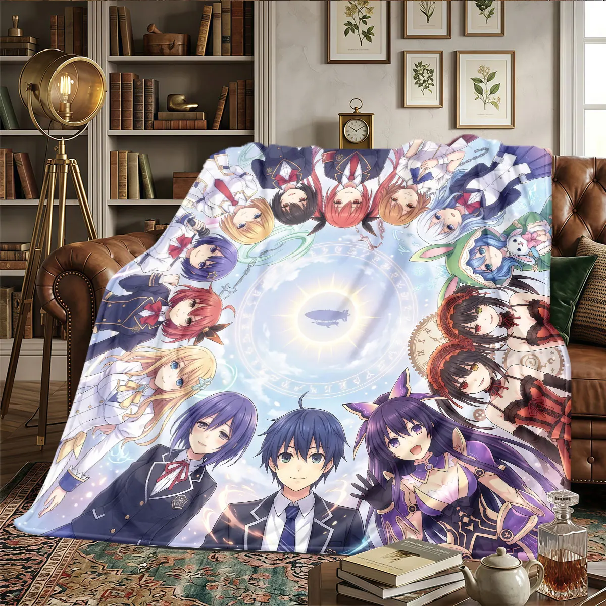 Date Live Patterns Home Blanket Couverture légère et portable pour canapés, siestes, chaleur et confort, cadeau de vacances -HE25