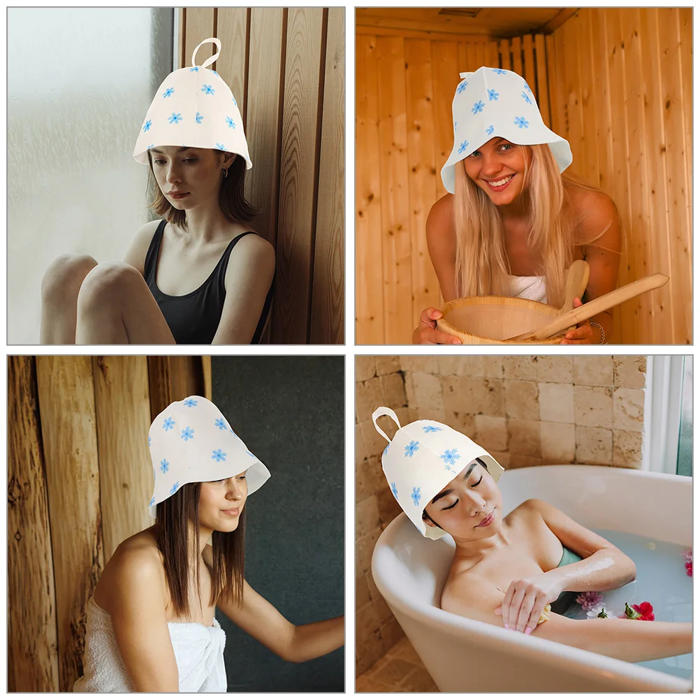 

2pcs Felt For Spa Bathroom Supplies Shower Reusable Bathroom Shower For Women Bath Hat Sauna Stylish Sauna Hat Supplies